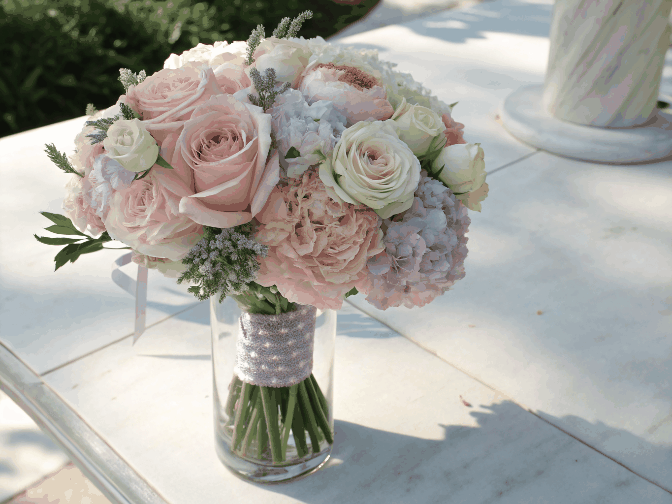 Soft floral sunset arrangement